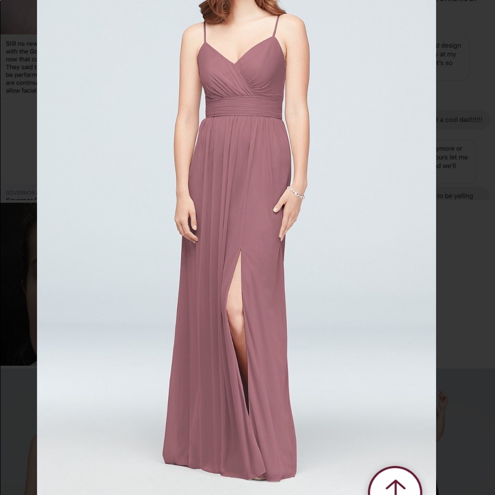David’s Bridal Spaghetti Strap Dress in Quartz